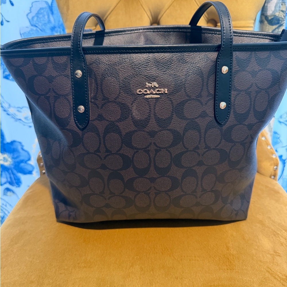 Coach Dark Brown Signature Tote